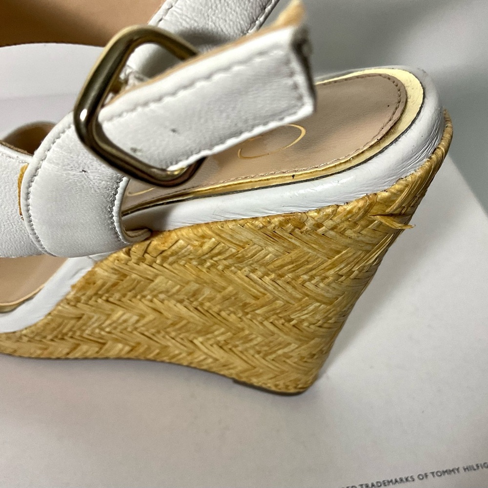 White Wedge Sandals with Ankle Strap - Women - Picture 5 of 8